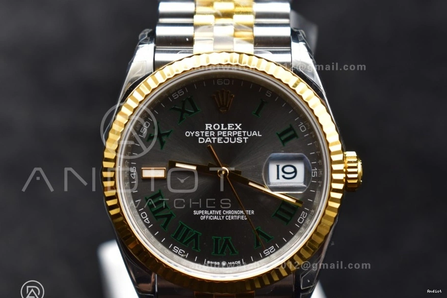 SS Green 126231 904L Roman Dial on Marker VS3235 Bracelet RG VSF 36 Jubilee Gray Steel Best Edition DateJust 1:1 0303